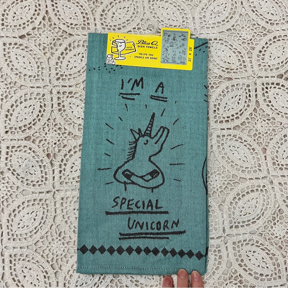 NWT BlueQ unicorn tea towel